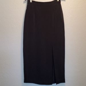 Patrick Collection Black Long Silk Skirt Sz Med